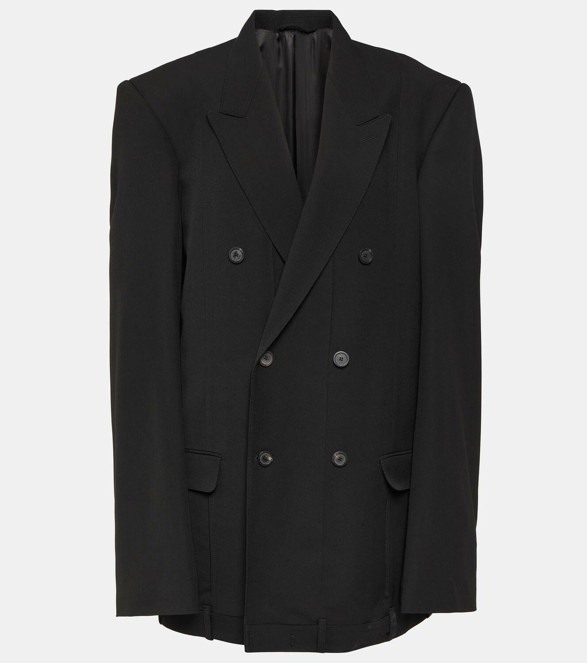 【BALENCIAGA】ウール ダブルジャケット ブラック Balenciaga Deconstructed wool-blend jacket Balenciaga