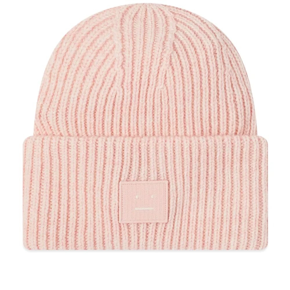 Photo: Acne Studios Men's Pansy Face Beanie in Faded Pink Melange
