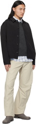 lesugiatelier Beige Curved Silhouette Trousers