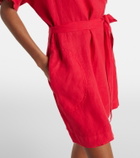 Velvet Vivian belted linen minidress
