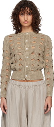Comme des Garçons Beige Hemp Cardigan