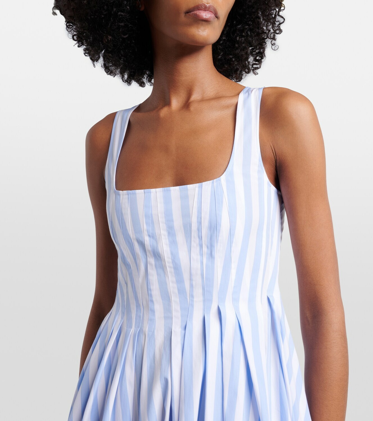 Sportmax Filmato striped cotton poplin midi dress