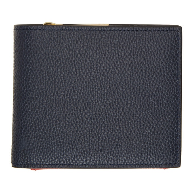 Photo: Thom Browne Navy Fold-Out Coin Purse Wallet