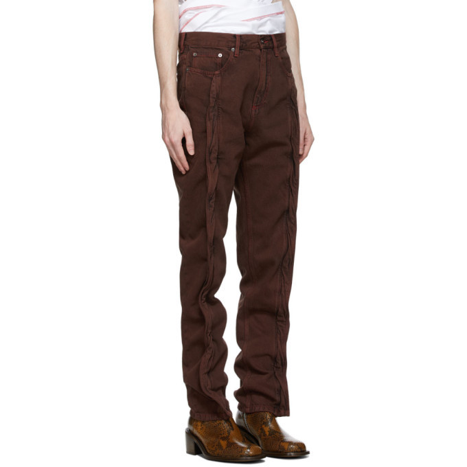 Y/Project Brown Twisted Seam Jeans