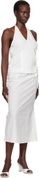 Deiji Studios White Channel Midi Skirt