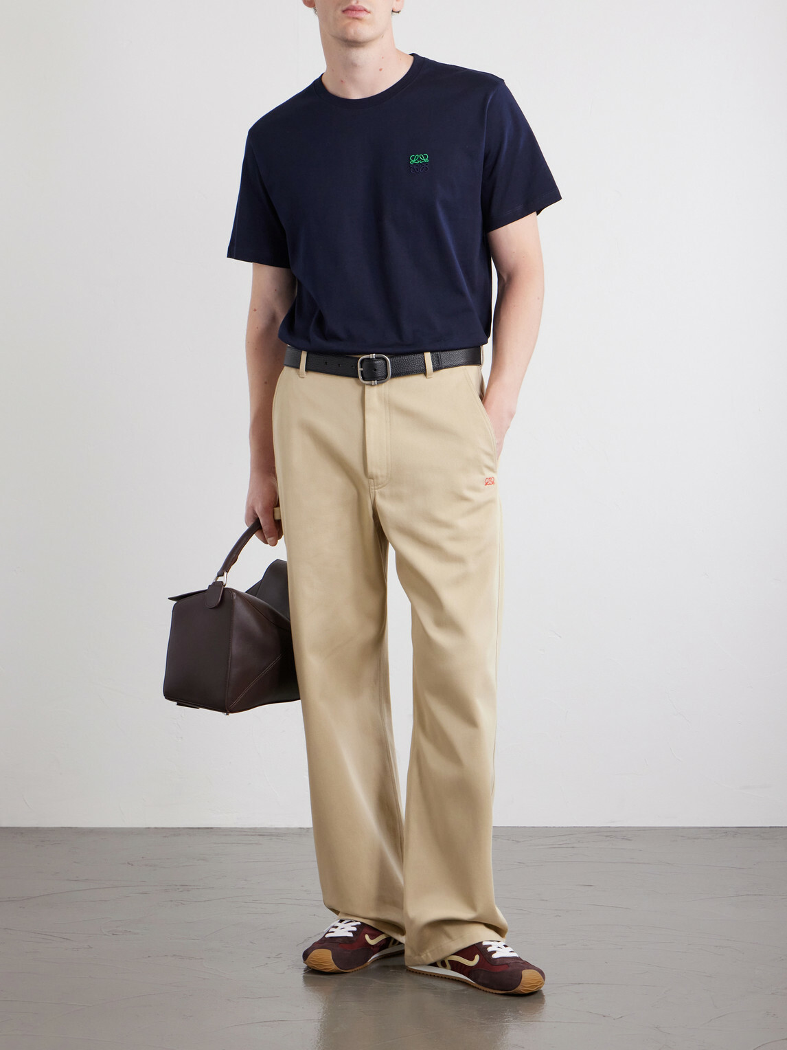 LOEWE - Anagram-Embroidered Cotton-Jersey T-Shirt - Blue