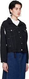 MM6 Maison Margiela Black Cutout Denim Jacket