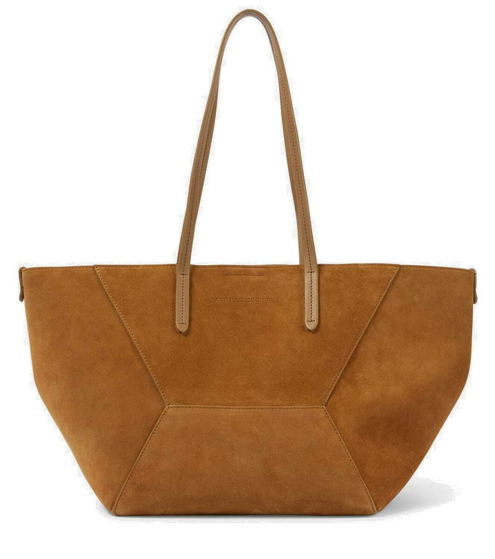 Photo: Brunello Cucinelli Large suede tote bag