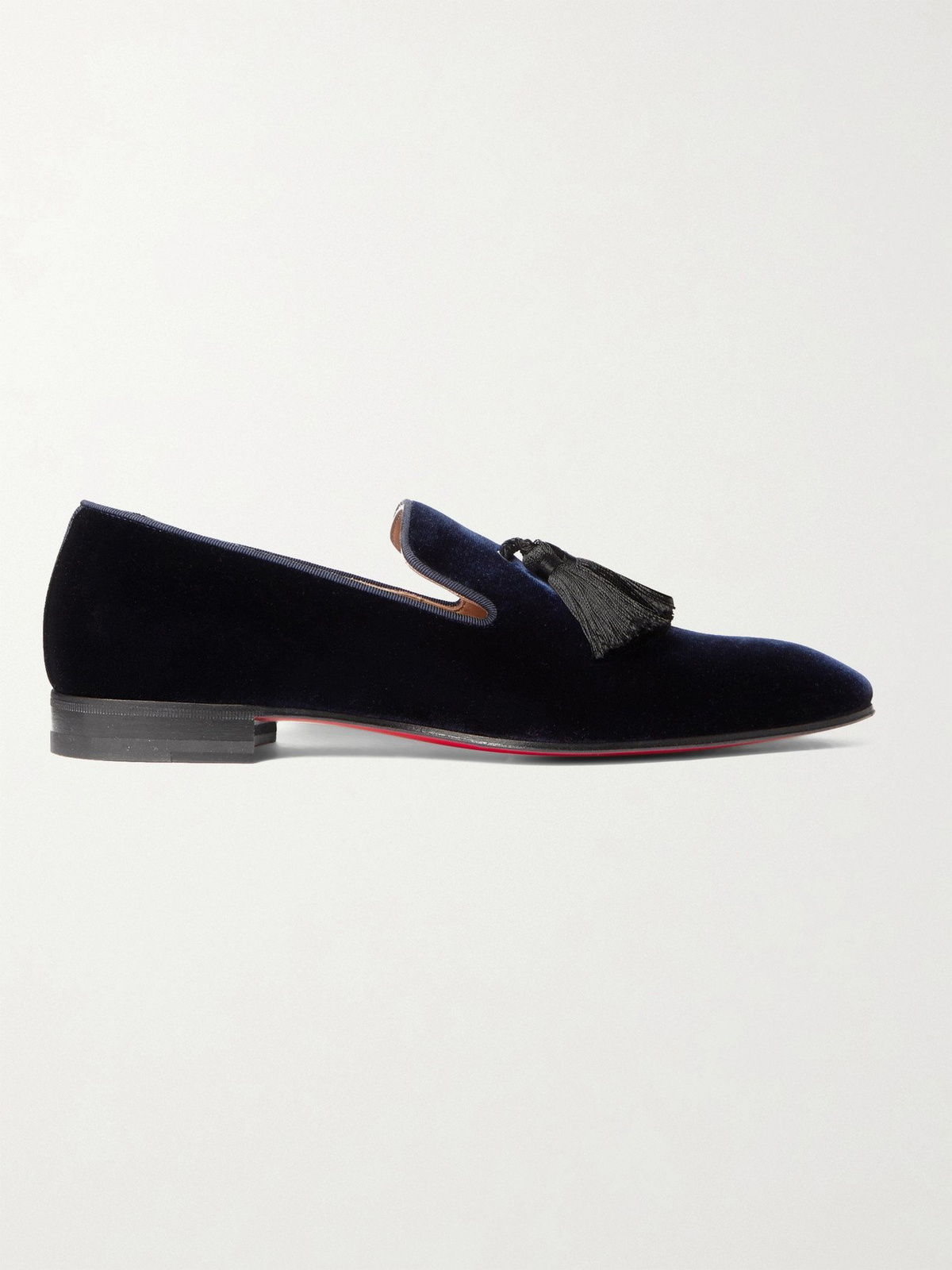 Christian Louboutin Men\'s Royal Blue Velvet Loafers Amazon.com | Mens Blue Dress Shoes Velvet Loafers Red  main image 3