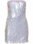 THE ATTICO Embellished Strapless Mini Dress