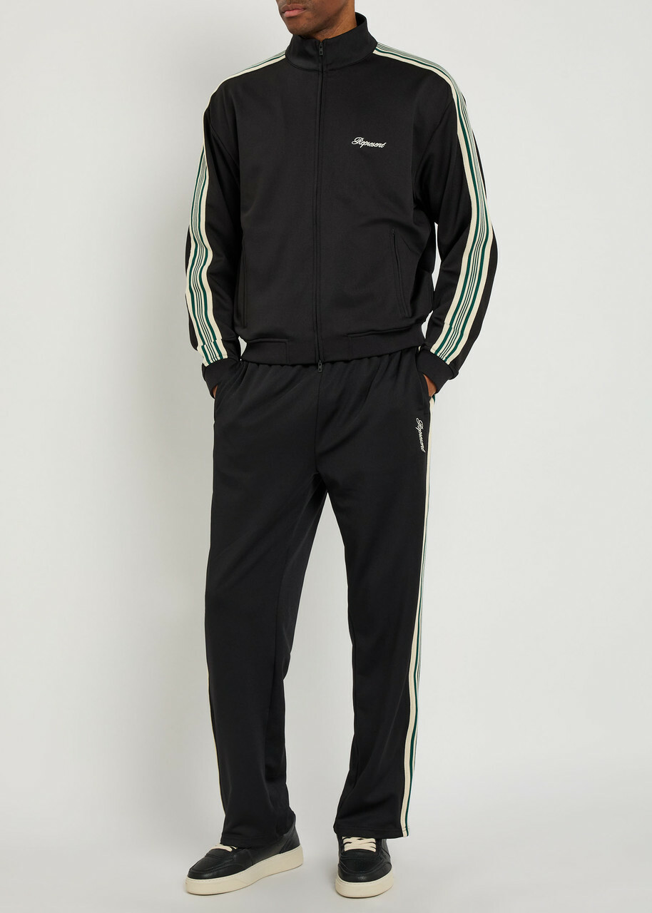 Represent Taped Logo-embroidered Jersey Track Pants Black