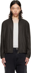 Lacoste Brown Wool Harrington Jacket