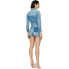 RED Valentino Blue Denim Playsuit Short Dress