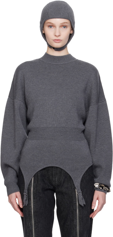 Photo: Jean Paul Gaultier Gray 'The Garter' Sweater
