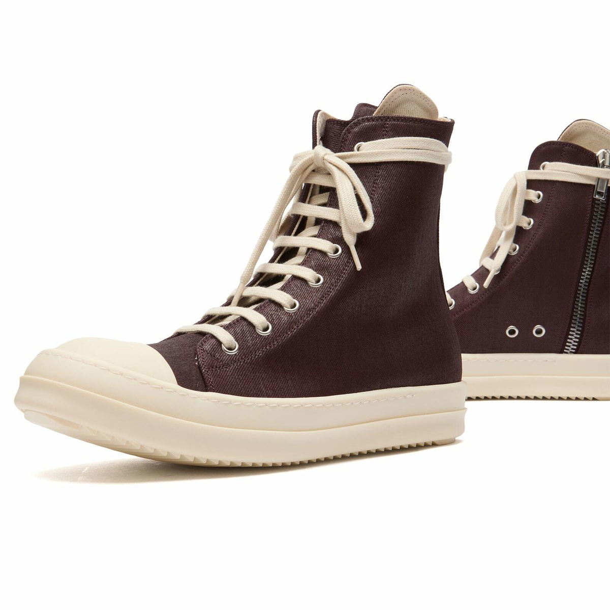 Rick Owens DRKSHDW Women's High Top Sneakers in Scab Wax/Milk