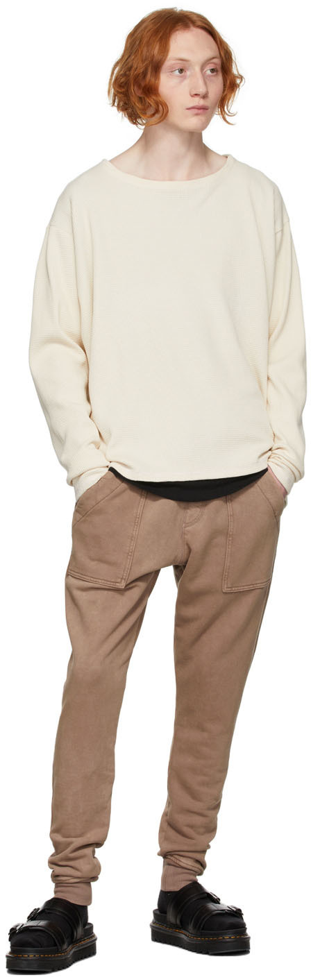 Greg Lauren Off-White Waffle Sweatshirt