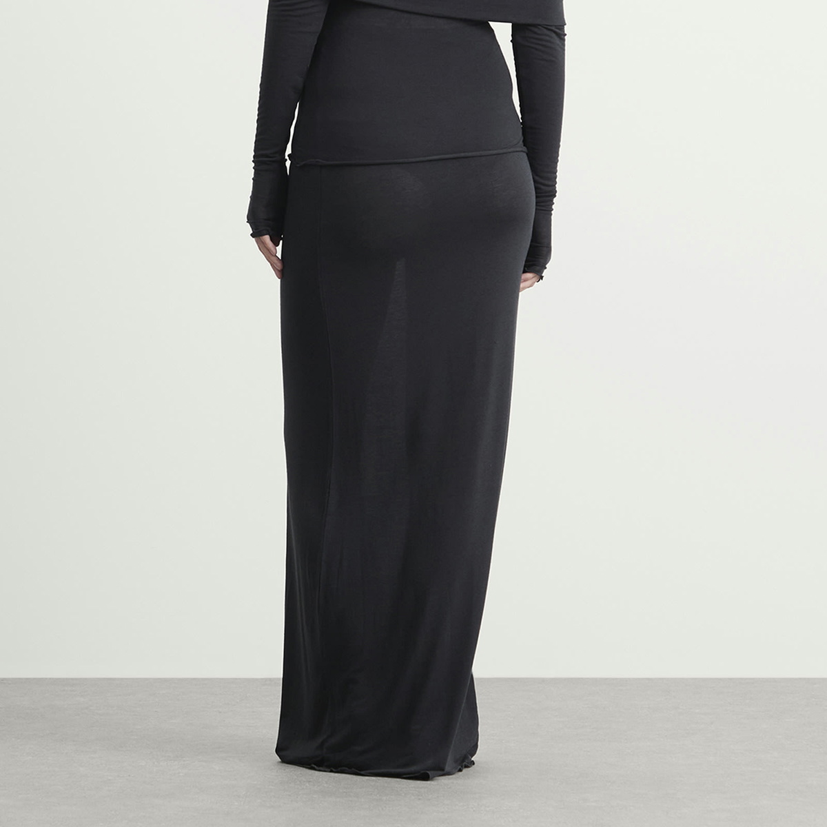 SKIMS Women's Sheer Modal Long Skirt in Onyx