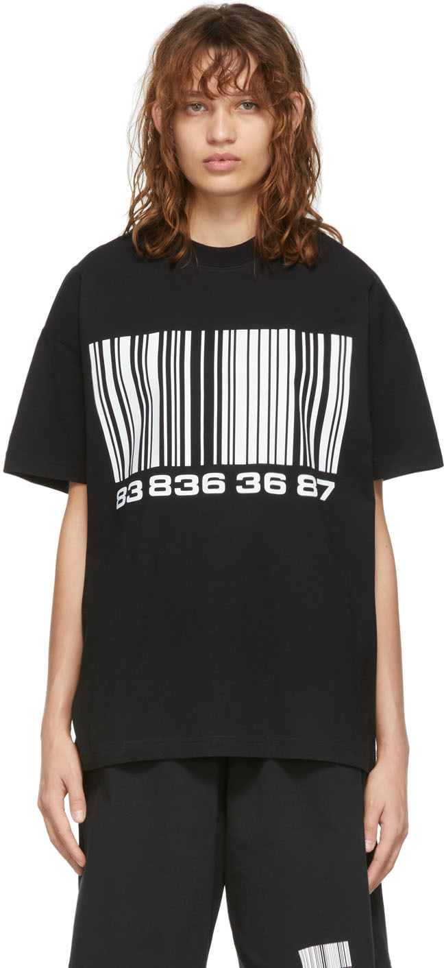 【関税込み】VTMNTS 'Barcode' shirt VTMNTS Black Big Barcode T-Shirt VTMNTS