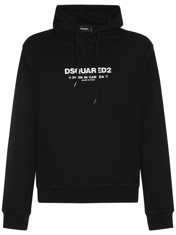 Photo: DSQUARED2 Loose Fit Logo Cotton Hoodie