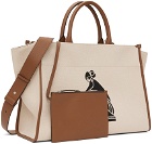 Lanvin Beige & Brown In & Out Bag