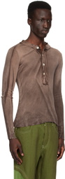 Edward Cuming Brown Raw Edge Henley