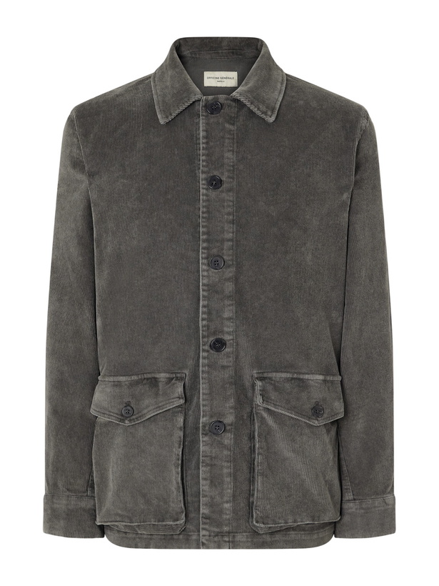 Photo: Officine Générale - Suny Stretch-Cotton Corduroy Jacket - Gray