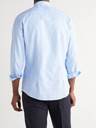 BARENA - Slim-Fit Grandad-Collar Cotton Oxford Shirt - Blue