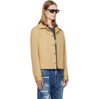 AMIRI Beige Script Collar Shirt Jacket