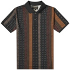 Beams Plus Men's Pique Polo Shirt Print in Stripe Print