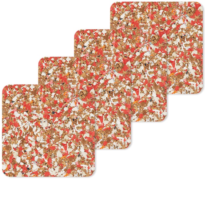 Photo: Yod and Co Speckled Cork Square Coasters - Set of 4 in Red