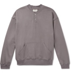 Fear of God - Oversized Loopback Cotton-Jersey Henley Sweatshirt - Gray