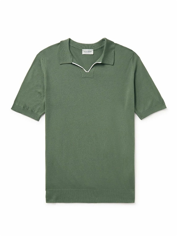 Photo: John Smedley - Sea Island Cotton Polo Shirt - Green