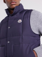 Moncler - Brumellune Logo-Appliquéd Quilted Shell Down Gilet - Blue