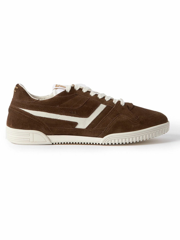 Photo: TOM FORD - Jackson Suede Sneakers - Brown