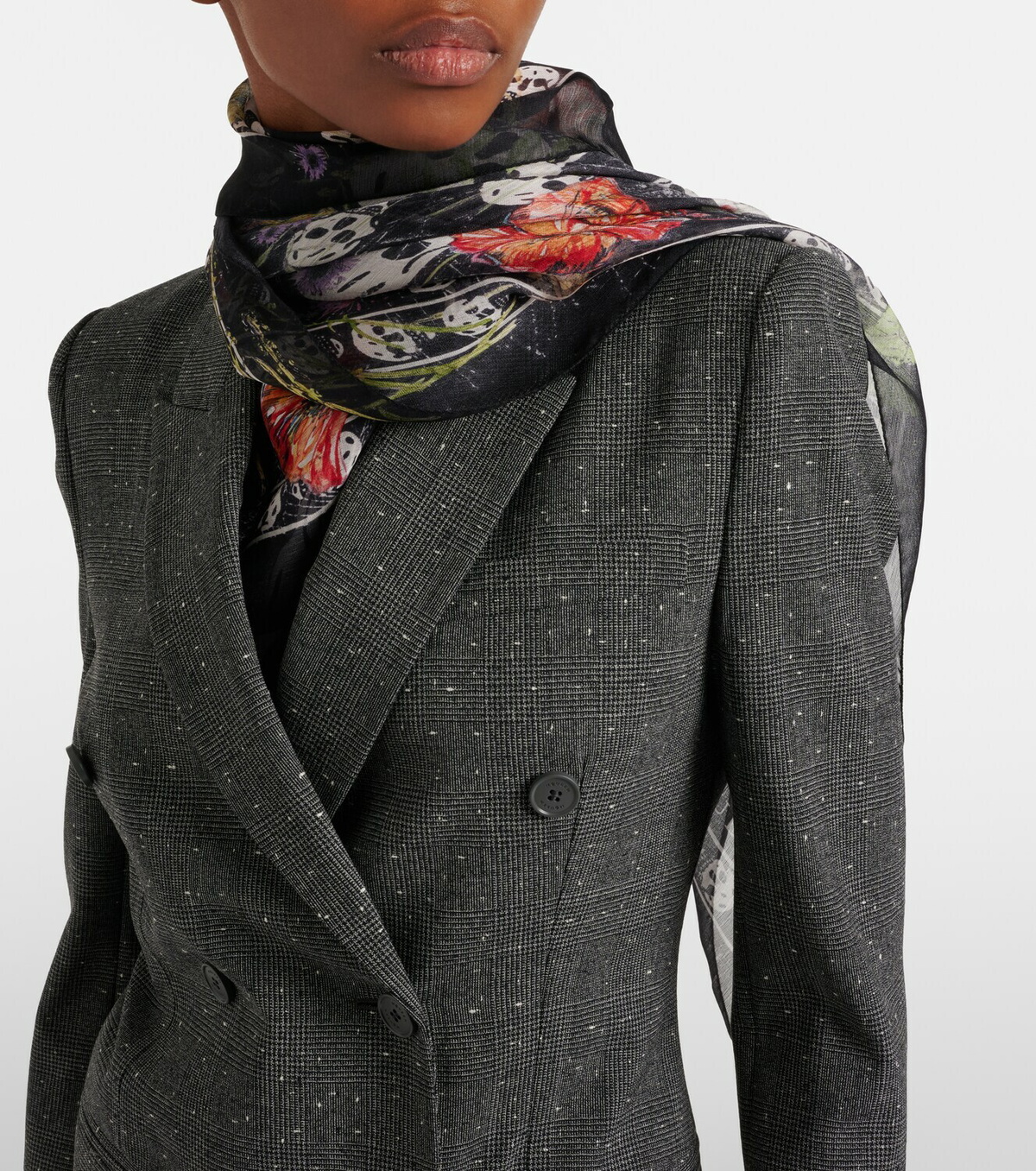 McQueen Skull silk chiffon scarf