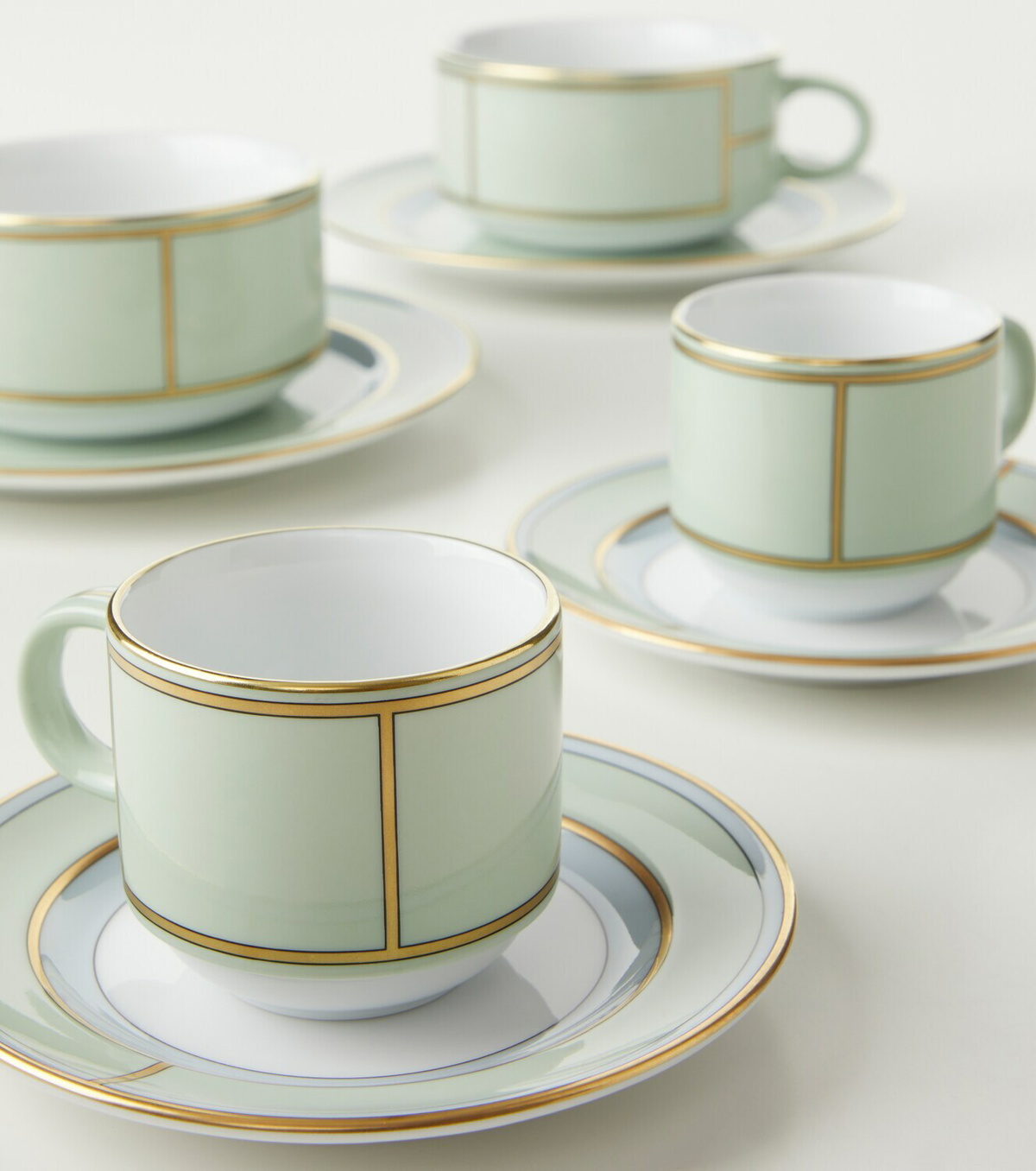 Ginori 1735 Diva set of 2 porcelain espresso cups and saucers