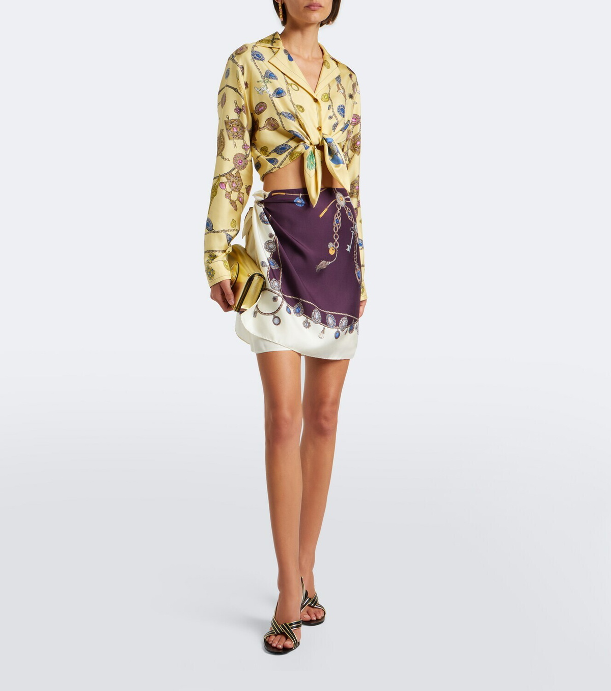 Versace Medusa Small metallic leather clutch