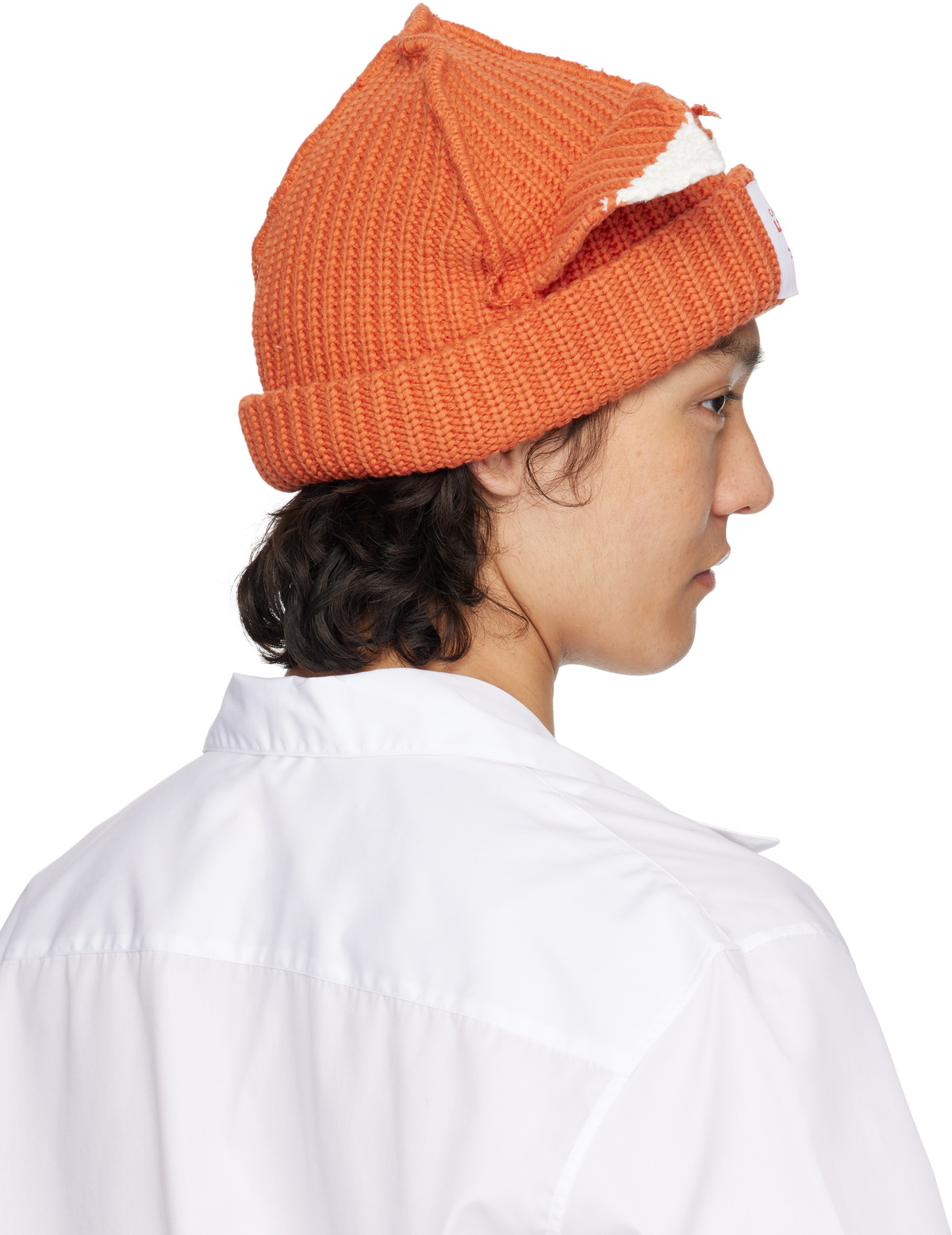 Charles Jeffrey LOVERBOY Orange Chunky Ears Beanie Charles Jeffrey