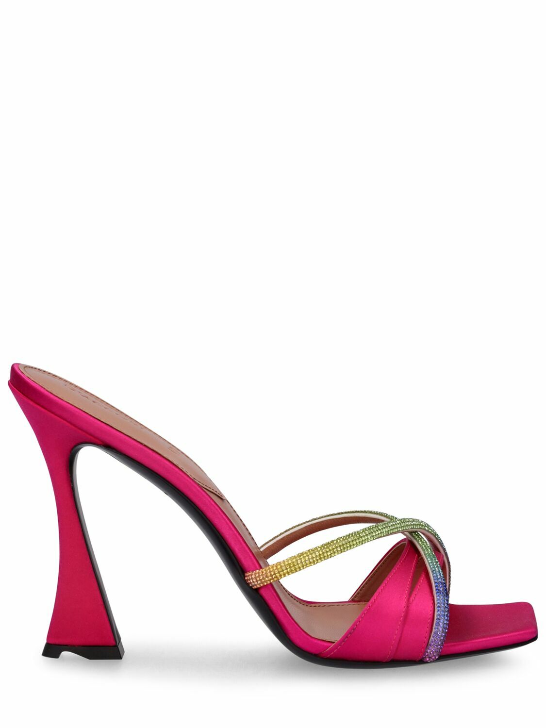 D'ACCORI - 100mm Lust Satin & Crystals Sandals