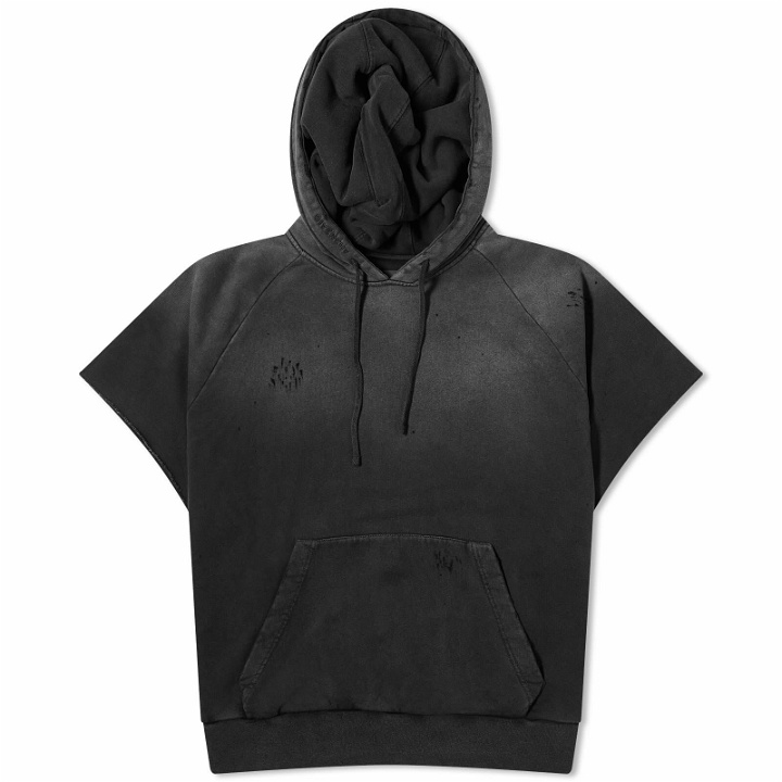Photo: Givenchy Men's Short Sleeve Raglan Hoodie in Black