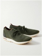 Loro Piana - 360 Flexy Walk Leather-Trimmed Wish® Wool Sneakers - Green