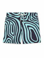 Richard James - Straight-Leg Mid-Length Printed Swim Shorts - Blue