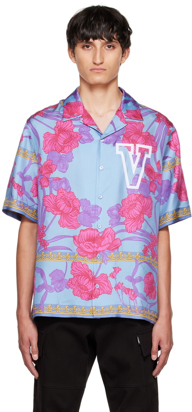 Photo: Versace Blue Acid Bouquet Shirt