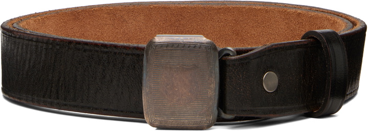 Photo: RRL Black Slider-Buckle Leather Belt