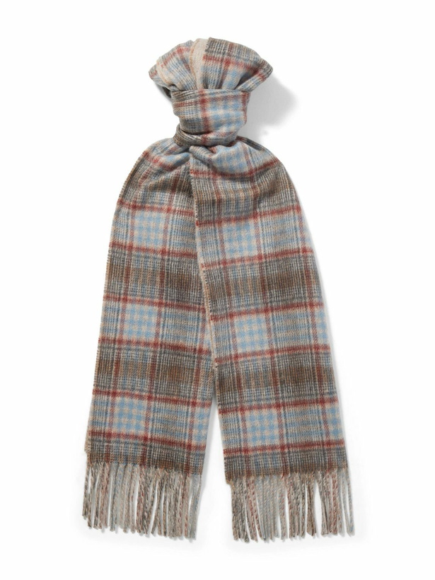 Photo: Johnstons of Elgin - Fringed Checked Cashmere Scarf