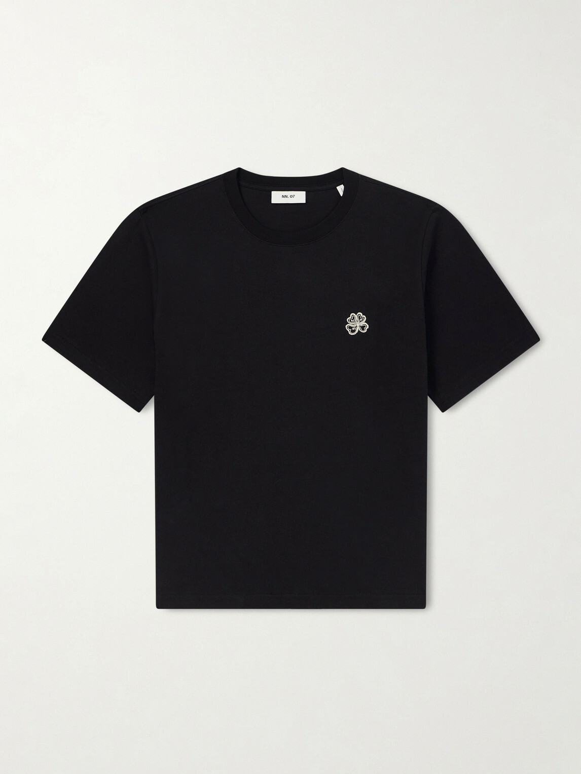 NN07 - Jett 30026 Logo-Embroidered Organic Cotton-Jersey T-Shirt - Black