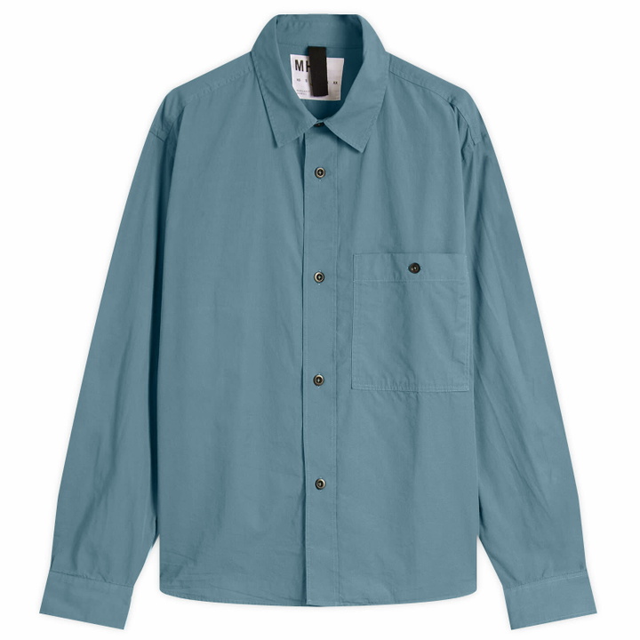 Photo: MHL by Margaret Howell Men's Overall Shirt in Mineral Blue