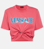 Versace Logo cotton cropped top