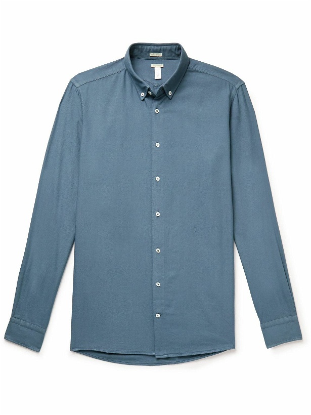 Photo: Massimo Alba - Boston Button-Down Collar Twill Shirt - Blue