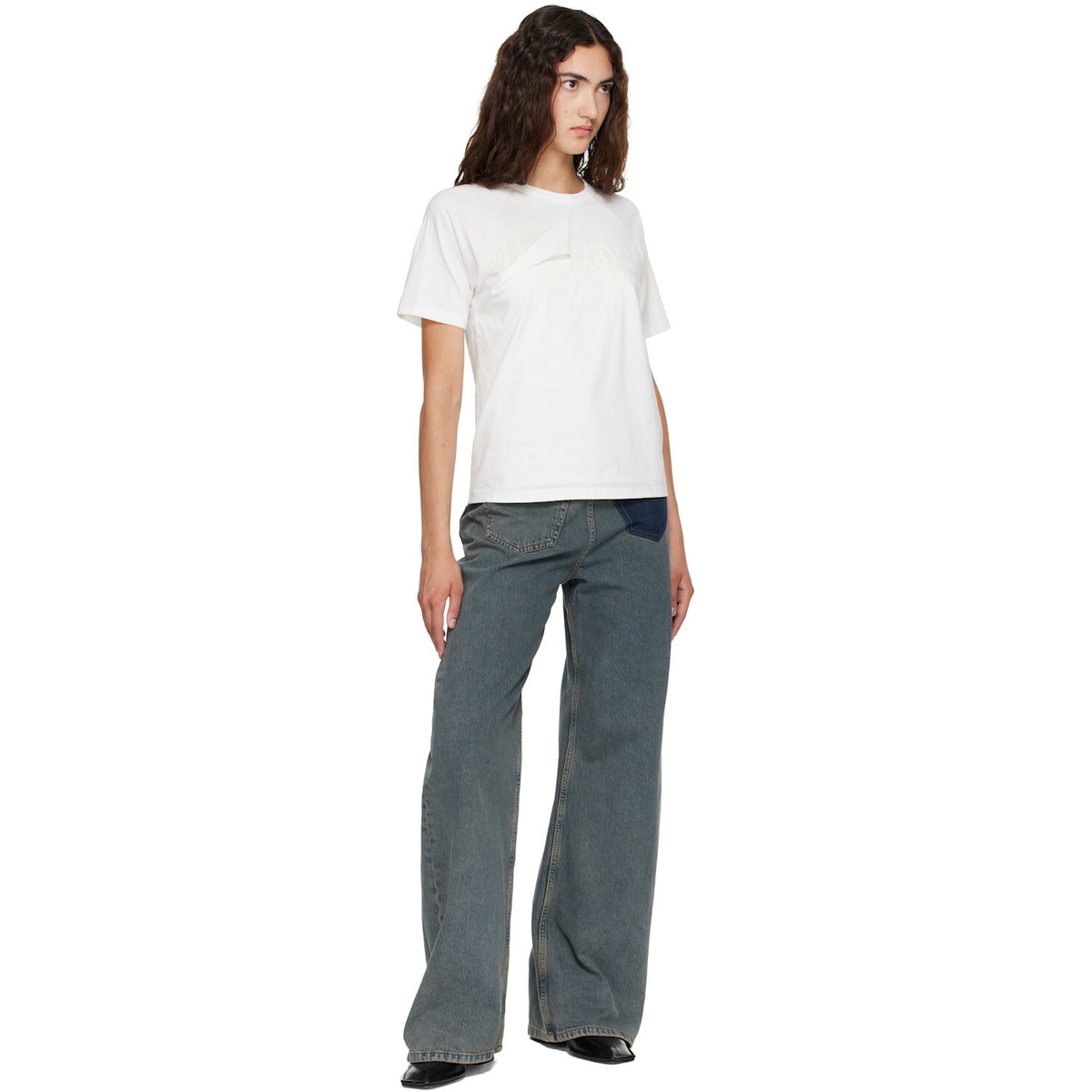 MM6 Maison Margiela White Folded Logo T-shirt